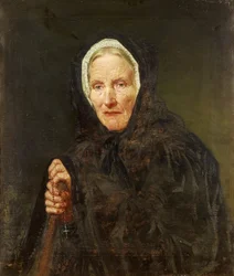 Anciana con un rosario